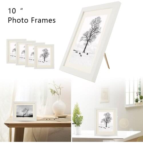 4pcs Creative Wood Photo Frame White Modern Hanging or Placed Picture Frame Natural Solid Simple Wooden Frame Home Decoration