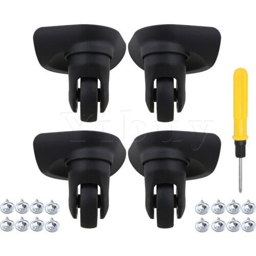 4 x Left&Right DIY Parts Luggage Swivel Wheels 3.27x4.09x2.05inch Black