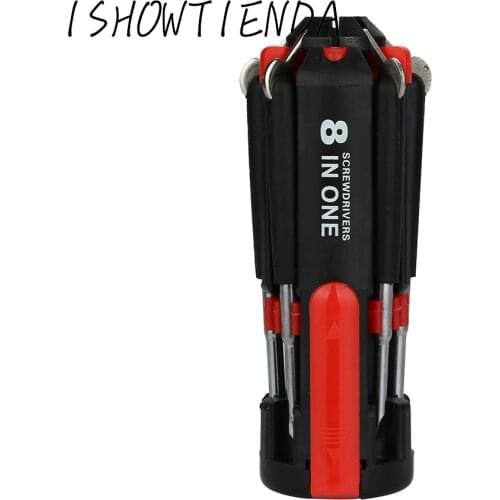 8 in 1 Multi Screwdriver With 6 LED Torch Hand Repair Tools Up Multi Functional for Home Appliance Car With 7 Screw Heads