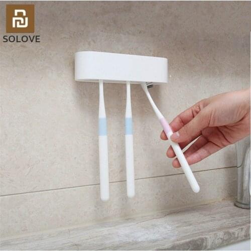 Xiaomi Happy Life Bathroom storage Organizer Toothbrush Holder Wall Mount Rack Stand Adhesive Bathroom Products