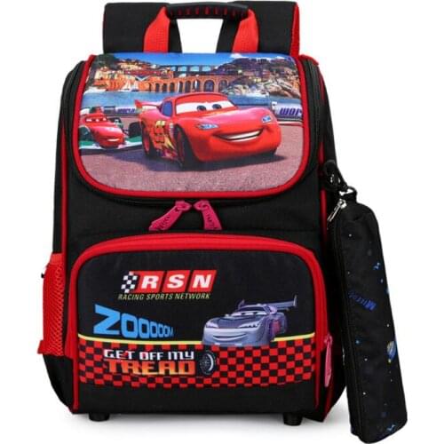 Disney Boys 95 Cars Primary Backpacks Orthopedic Kids School Bags Waterproof Knapsack Grade 1-3-5 Students Book Satchels