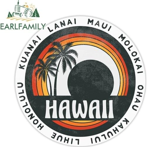 EARLFAMILY 13cm x 12.9cm for Aloha Hawaii Kuanai Car Stickers Auto Bumper Window Waterproof Scratch-proof Decal Decoration
