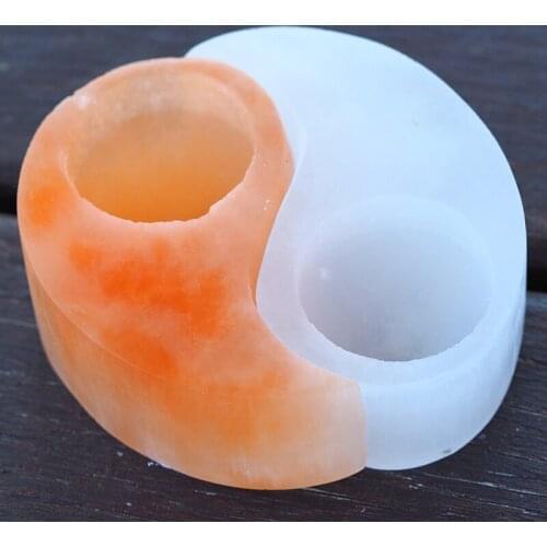 Himalayan Salt Candle Holder YING-YANG