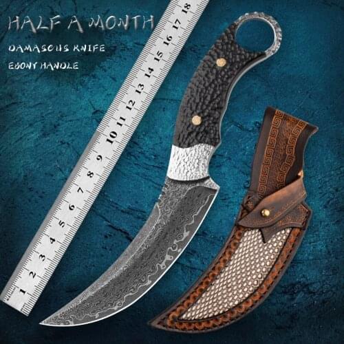 HUANGFU Damascus steel Claw Knife CSGO military tactical knife self-defense defense tool camping emergency rescue knife