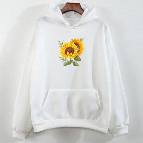 Literary and Art Hoodies Fashion Casual Young Pullover Sweatshirt Woman Warm Elegant Tracksuit Colorful Sun Flower Graphics