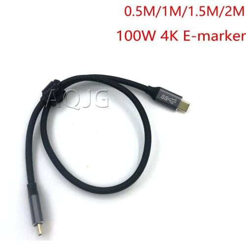 100W PD USB-C Cable USB 3.1 Gen2 10Gbps Thunderbolt 3 Cable For MacBook Air iPad Pro 2020 Nintendo SAMSUNG Note 20 QC4.0 PPS 4K