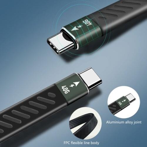 PD 60W Thunderbolt 3 cable Certified 40Gbps Type C to C USB Fast USB C for Macbook Pro Quick Charge Data Cable with Emark Chip