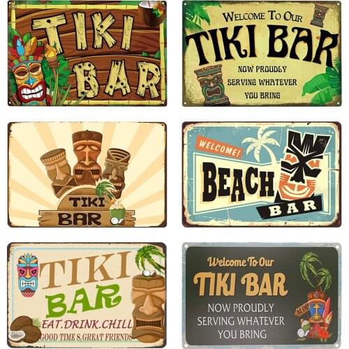 Retro Metal Wall Posters Decorative Boards Plates on the Wall Home Living Room Kitchen Tiki Bar Pub Beer Vintage Decor Tin Sign