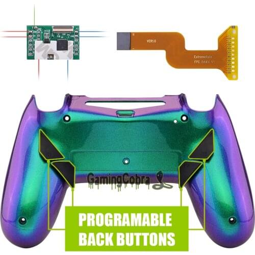 Chameleon Green Purple Dawn Programable Remap Kit for PS4 Slim Pro Controller JDM 040/050/055 w/ Back Shell & 4 Back Buttons