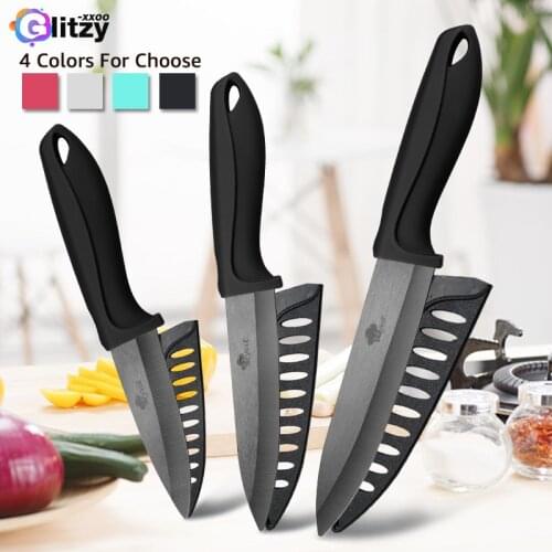 3 4 5 6 Inch Ceramic Knife Set White Zirconia Blade Chef Utility Kitchen Slicer Vegetable Peeler Meat Cleaver Food Cutter Tool