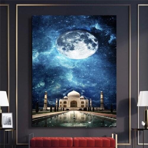 Galaxy Land Canvas Wall Art HD Prints Poster Home Decoration White Build View Paintings For Bedroom Modular Pictures No Frame