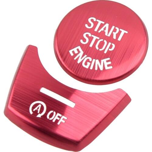2Pcs Engine Start Stop & OFF Push Button Frame Cover Trim Cap Red Fit For BMW 5 6 7 Series F10 F11 F06 F01 2012 2013 2014 2015