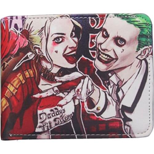 New Arrival Jokers Wallets Cartoon Anime Movie Characters Purse Comics Hero Dollar Money Bags Teenager Leather Short Wallet
