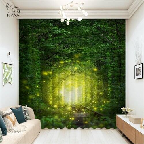 Autumn Forest Printed Curtain Home Hotel Living Room Kitchen Curtains French Window Curtains In The Bedroom Micro Shading
