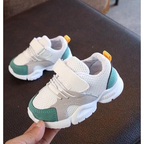 Spring Children Shoes Kids Soft Bottom Mesh Sport Sneakers Baby Girls Boys Breathable Contrast Color Mix And Match Toddler Shoes