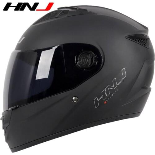 HNJ Unisex Motorcycle Helmet Cool Pure Color Modular With Safety Racing Full Face Helmet