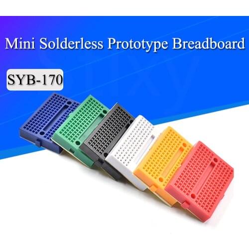 SYB-170 Mini Solderless Prototype Breadboard 170 Tie-points 35*47*8.5mm for arduino Diy Kit