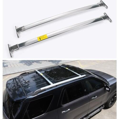 High Quality Aluminum Alloy Top Roof Rack Rail Luggage Cross bar For Ford Explorer 2013 2014 2015 (black silver)