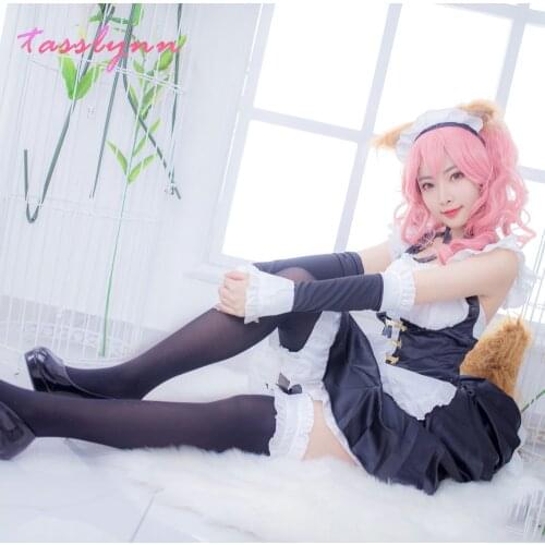 Japanese Fate/EXTELLA Tamamo No Mae Cosplay Costume Carnaval Costume Maid Costume Full Set Party Cosplay Costumes for Women