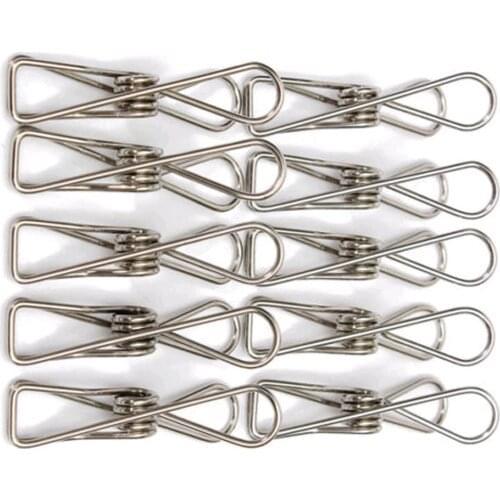 10pcs 6cm Stainless Steel Clips Clothes Pins Pegs Holders Clothing Clamps Sealing Clip Household Clothespin Clips for Hangers
