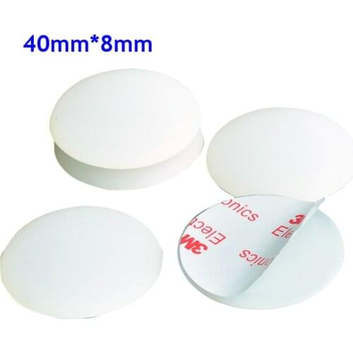 12pcs 40mm*8mm white self adhesive soft anti slip bumpers silicone rubber feet pads great silica gel shock absorber