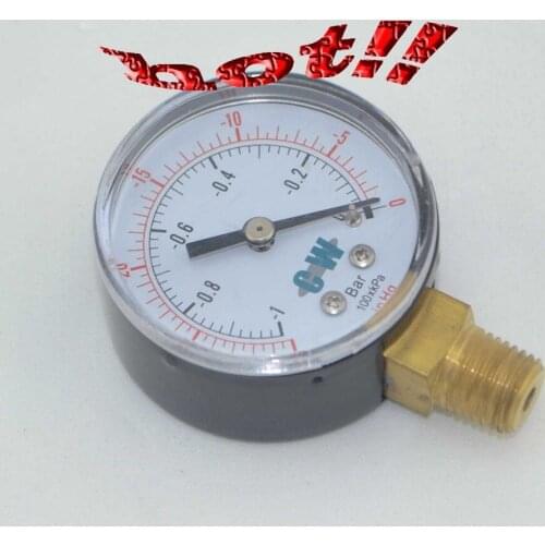 2" 50mm brass vacuum -76cmHg bottom connect pressure gauge ,vacuum -760mmHg -0.1Mpa manometer ,NPT 1/4" thread