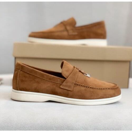 2021 Summer Top real leather Flats Shoes Women Simple Comfortable Slip On lazy loafers Causal Walker Shoes suede driver shoes