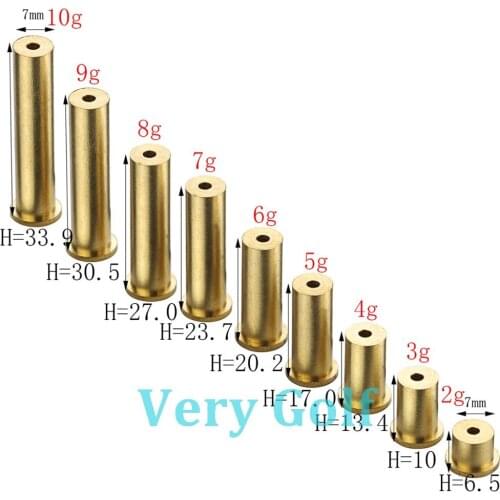 5pcs/pack Golf Brass Tip Plug Swing Weights For Golf Steel Shafts fit Iron and Wood Diameter 7mm
