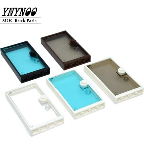 8 Sets/Lot Window Door Frame 1x4x6 Building Blocks MOC Parts with Glass Toys For Kids DIY House Compatible with 60616 60596