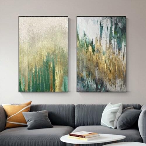 Abstract Green Yellow Modern Fashion Decorative Canvas Painting Wall Poster For Living Room Decoration Home Decor