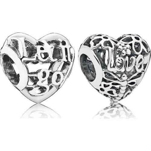 Baofu 925 Sterling Silver Beads Love Hollow Out Like Small Dragonfly Beaded Suitable For Ladies Original Bracelet DIY Jewelry