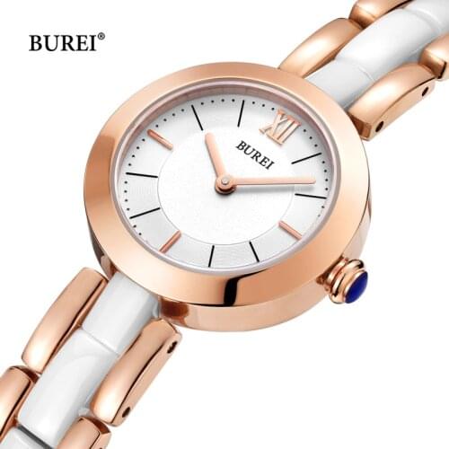 BUREI Brand Lady Fashion Silver Rose Gold Watch Woman Luxury Waterproof Sapphire Casual Quartz Wristwatch Relogio Feminino 2021