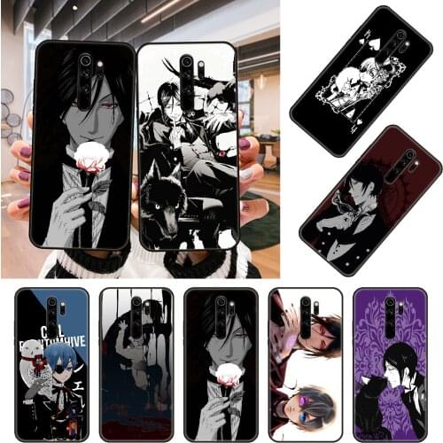 Phone Case For Xiaomi Redmi Note 8 8T 7 7A 9 9A 9S 8A 4 5 6 Pro Black Cover Prime Silicone Hoesjes Tpu Back Anime Black Butler