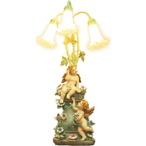 GY European-Style Bedroom Angel Living Room Creative Furnishings Desktop Bedside Lamp Decoration Creative Practical Wedding Gift
