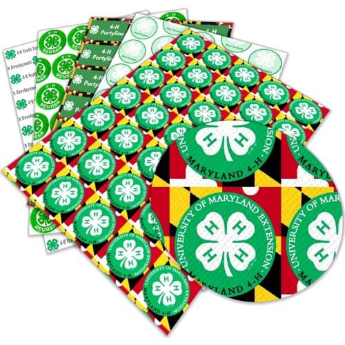 Printed Faux Leather University Design Cross Pattern Sheet for Bow Synthetic Leather DIY Decoration Crafts A4 22*30CM