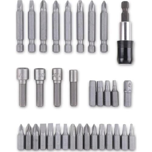 34pcs chrome vanadium alloy steel cross drill bit screwdriver bit electric hexagon handle tool electric magnetic screwdriver bit