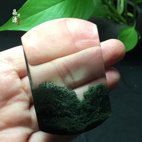 Natural green ghost nothing token pendant cylindrical multi-layer pyramid crystal pendant men and women with a a figure