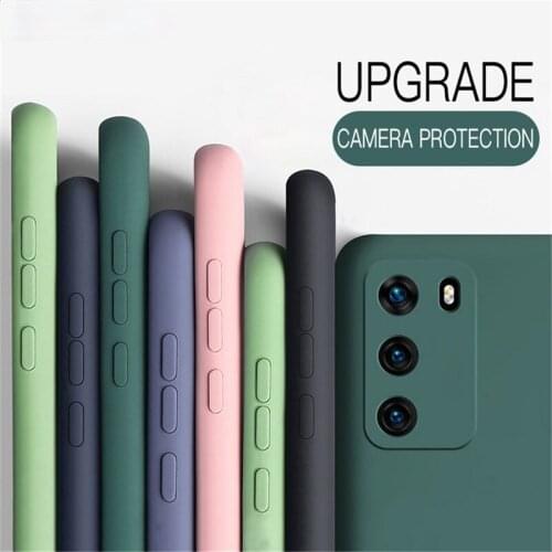 Original Liquid Silicone Cell Phone Case For Huawei P50 P40 Pro Plus P30 P20 Mate 40 30 20 Lite 20X Candy Color Back Cover Coque