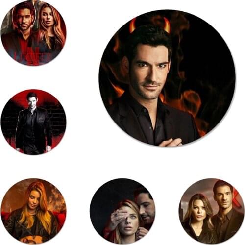 Movie Lucifer Poster Badge Brooch Pin Accessories For Clothes Backpack Decoration gift 58mm