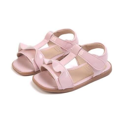 13.5-15.5CM Summer Style Kids Sandals Girls Princess Cute Ruffled Childrens Shoes Childrens Wear Flat Sandals Baby Girls