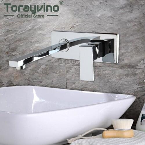 Contemporary Concealed Bathroom Basin Faucet Hot and Cold Water Bathroom Faucet Wall Mounted Mixer Tap torneira banheiro