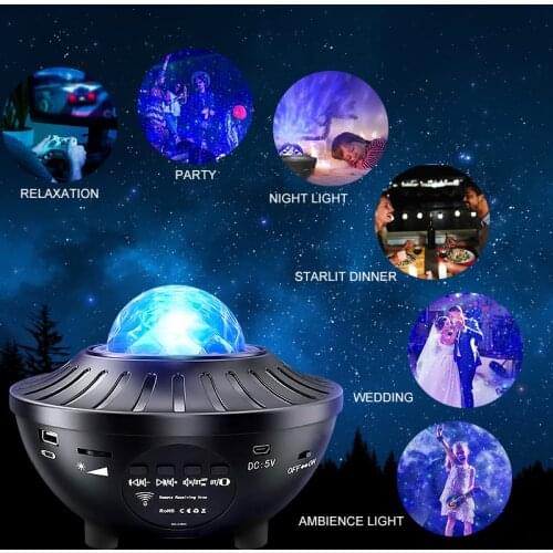 Led Galaxy Projector Universe Starry Sky Nightlight Projection USB Laser Star Bluetooth Speaker Music Bedroom Decoration Lamp