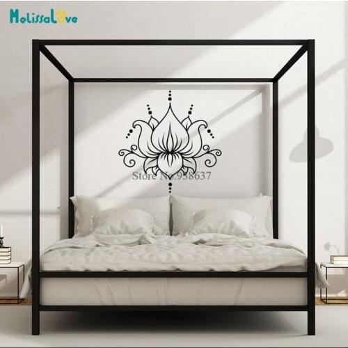 Yoga Lotus Mandala Wall Decals Living Room Office Traditional Menhdi Flower Pattern Cultural Delivery Indian Murals BB932