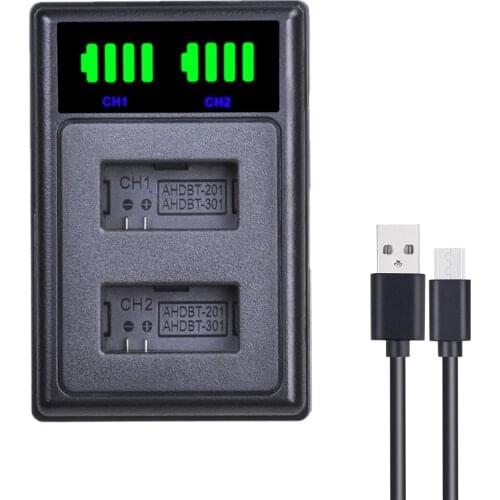 AHDBT-301 AHDBT-302 Battery Charger for GoPro AHDBT 301 AHDBT302 Battery, Hero 3, Hero 3 +, HD Hero3 Black Edition Action Camera
