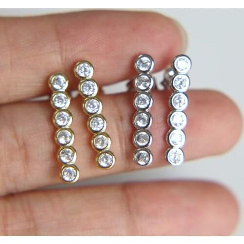 2019 New Arrival Brincos For Women Wedding Fashion Jewelry wrap Earring Round zirconia Stud Earrings stick Earing bijoux