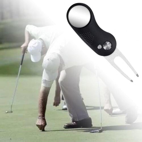 1PCS mini Foldable Golf Divot Tool with Golf Ball Tool Marker Pitch Cleaner Golf Pitchfork Golf Accessories Putting Green Fork