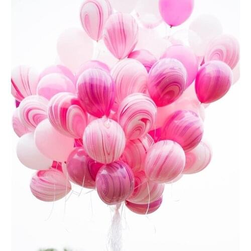 100pcs Colorful Marble Agate Balloons Baby Shower Wedding Birthday Party Decoration Kids 10inch Agate latex Air Helium Ballon