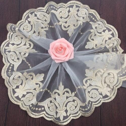 30Yards 18cm Wide Polyester Lace Ribbon Handmade Mesh Tulle Trim Patchwork Material DIY Garment Sewing Accessories