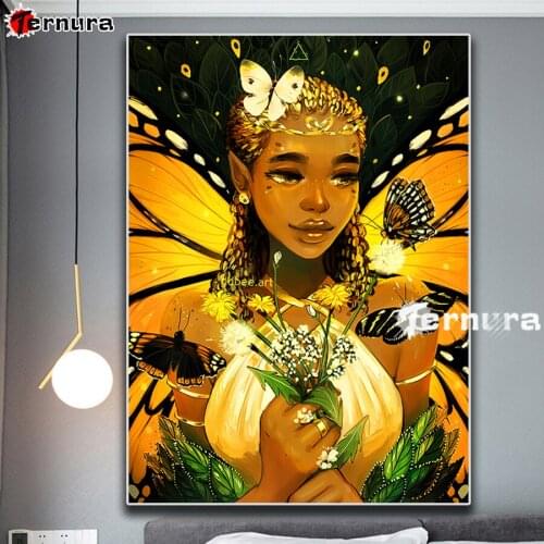 5D diamond mosaic butterfly Elf girl For Living Room Home Decor DIY diamond Painting Cross Stitch embroidery rhinestone pictures