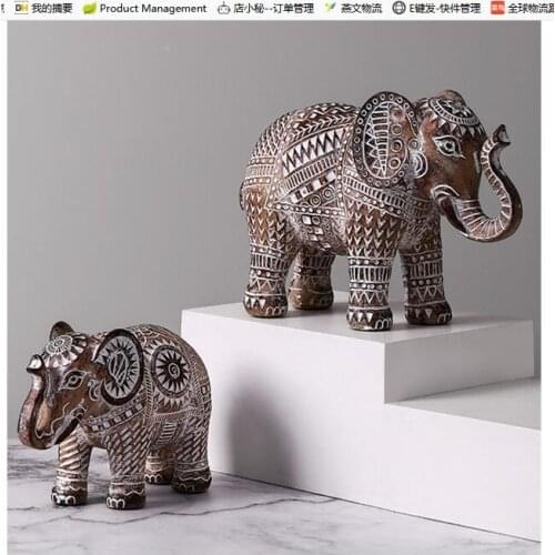 AFRICAN ELEPHANT ART SCULPTURE ANIMAL STATUE FIGURINE RESIN CRAFTS HOME DECORATION ACCESSORIES Antelope horse Animal handicrafts